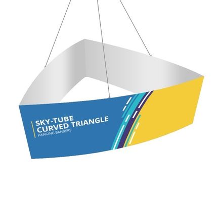 structure accrochante de signe de bannière de triangle incurvée par signe de cercle portatif de salon commercial de 144in