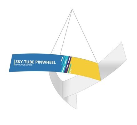 Bannières accrochantes de salon commercial de soleil de tube de ciel d'EZ du passage supérieur 48Ibs