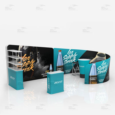Concevez la cabine en fonction du client du tissu 10x20 de tension d'affichage d'exposition de salon commercial